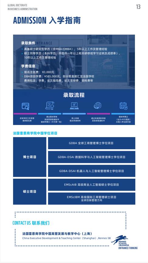 机器人与人工智能方向-全球工商管理博士（GDBA in R&Al）简章-法国雷恩商学院