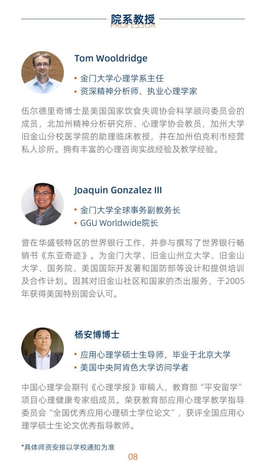 美国金门大学心理学硕士GGU MAP简章