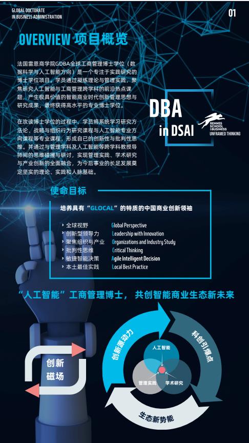 机器人与人工智能方向-全球工商管理博士（GDBA in R&Al）简章-法国雷恩商学院