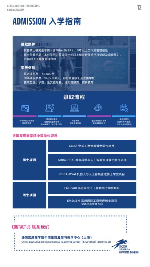 创新管理方向-全球工商管理博士（GDBA）简章-法国雷恩商学院