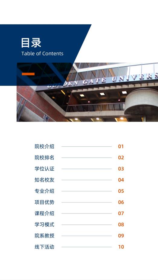 美国金门大学 MBA工商管理硕士