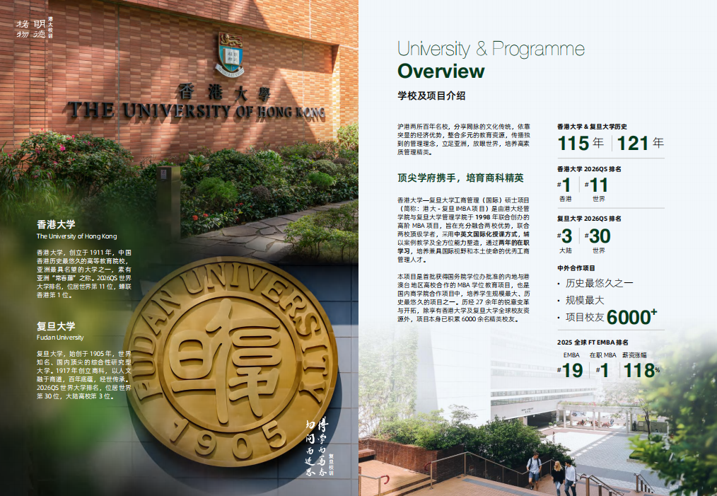 复旦大学-香港大学IMBA  
